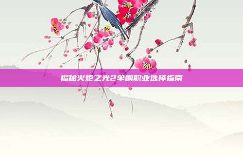 揭秘火炬之光2单刷职业选择指南
