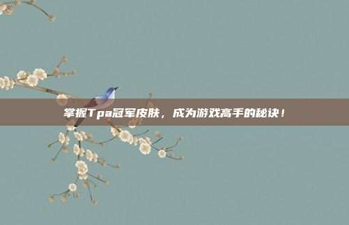 掌握Tpa冠军皮肤,成为游戏高手的秘诀!