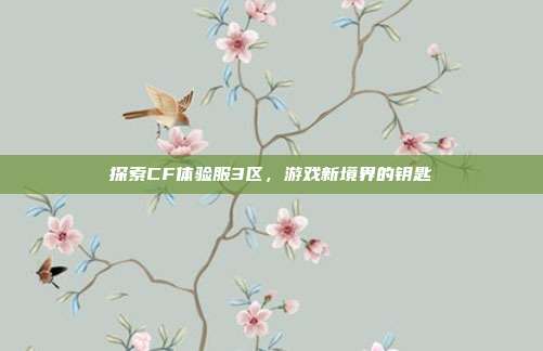探索CF体验服3区,游戏新境界的钥匙