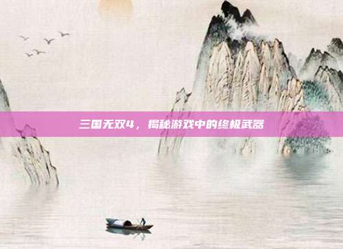 三国无双4,揭秘游戏中的终极武器