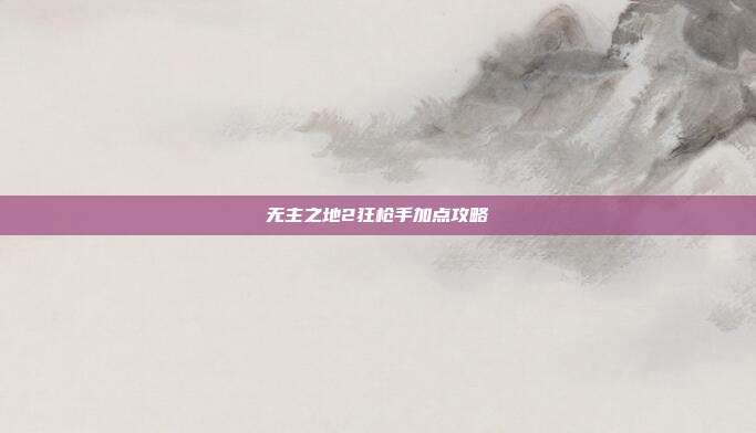 无主之地2狂枪手加点攻略