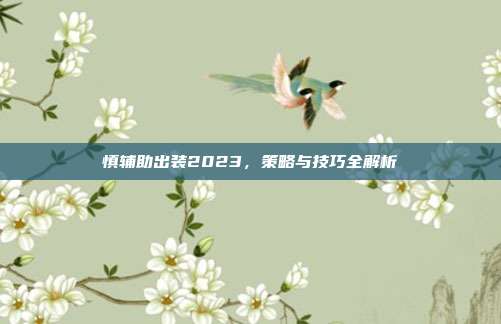 慎辅助出装2023，策略与技巧全解析