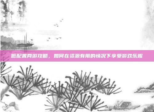 低配置网游攻略,如何在资源有限的情况下享受游戏乐趣