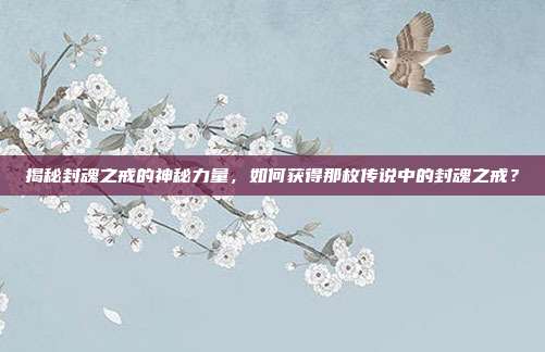 揭秘封魂之戒的神秘力量,如何获得那枚传说中的封魂之戒?