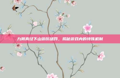 九阴真经下山游历惩罚,揭秘游戏内的特殊机制