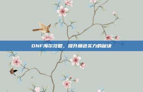 DNF海尔攻略,提升角色实力的秘诀