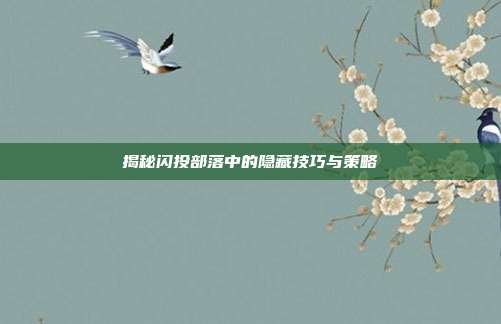 揭秘闪投部落中的隐藏技巧与策略