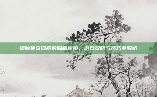 揭秘传奇伺服的隐藏秘密，游戏攻略与技巧全解析