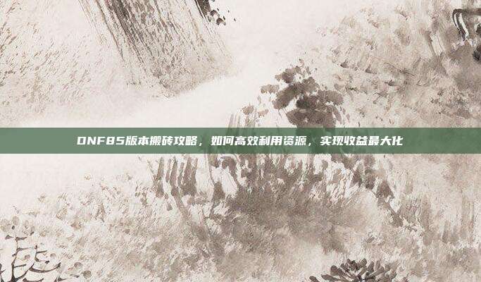DNF85版本搬砖攻略,如何高效利用资源,实现收益最大化