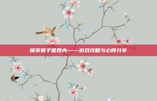 探索君子堂四内——游戏攻略与心得分享
