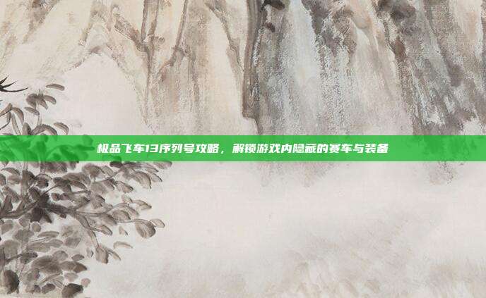 极品飞车13序列号攻略,解锁游戏内隐藏的赛车与装备