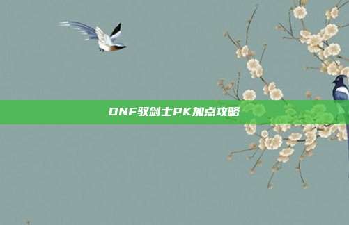 DNF驭剑士PK加点攻略