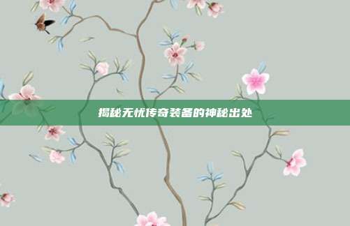 揭秘无忧传奇装备的神秘出处