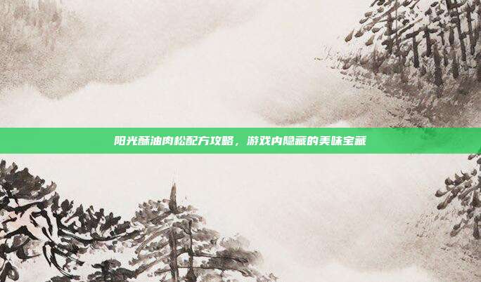 阳光酥油肉松配方攻略,游戏内隐藏的美味宝藏