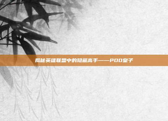 揭秘英雄联盟中的隐藏高手——PDD皇子