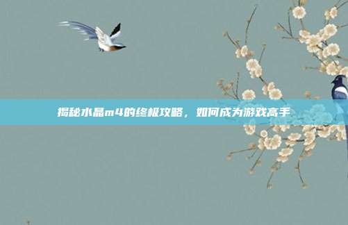 揭秘水晶m4的终极攻略,如何成为游戏高手