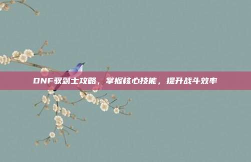 DNF驭剑士攻略,掌握核心技能,提升战斗效率