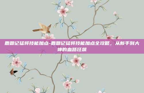 鹿鼎记猛将技能加点-鹿鼎记猛将技能加点全攻略，从新手到大神的血路狂飙