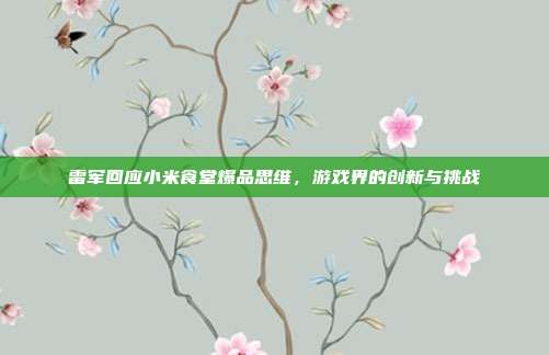 雷军回应小米食堂爆品思维，游戏界的创新与挑战
