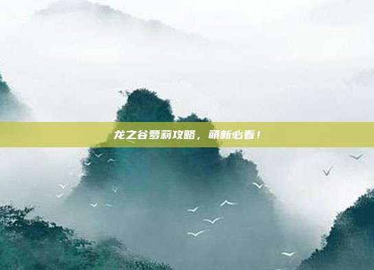 龙之谷萝莉攻略,萌新必看!