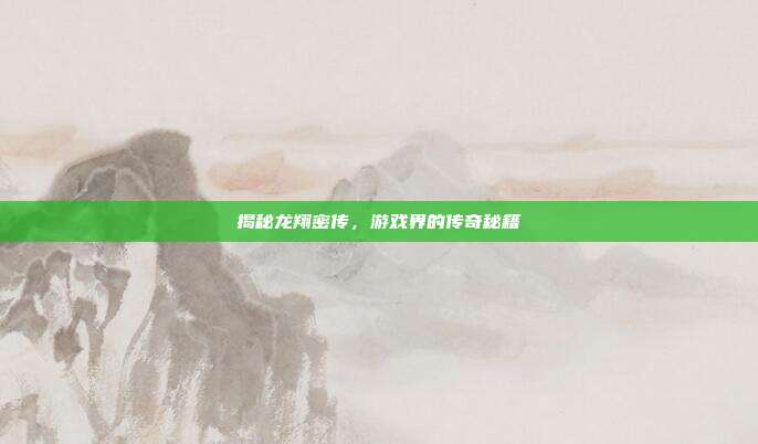 揭秘龙翔密传,游戏界的传奇秘籍