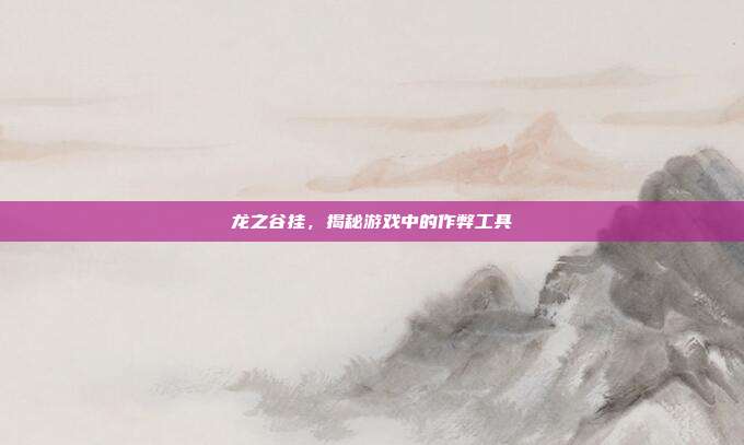 龙之谷挂，揭秘游戏中的作弊工具