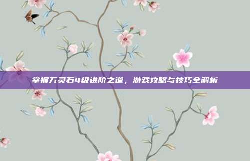 掌握万灵石4级进阶之道,游戏攻略与技巧全解析