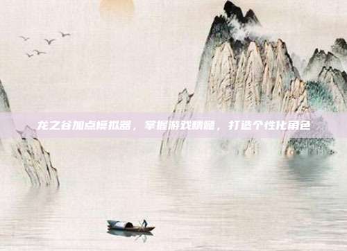龙之谷加点模拟器，掌握游戏精髓，打造个性化角色