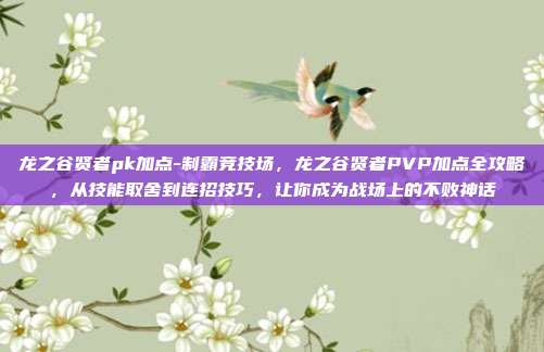 龙之谷贤者pk加点-制霸竞技场，龙之谷贤者PVP加点全攻略，从技能取舍到连招技巧，让你成为战场上的不败神话