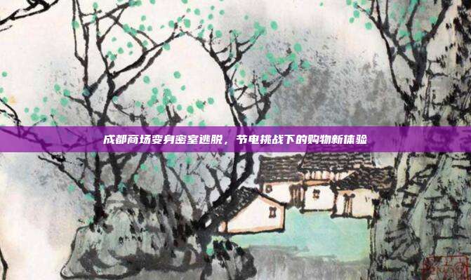成都商场变身密室逃脱,节电挑战下的购物新体验