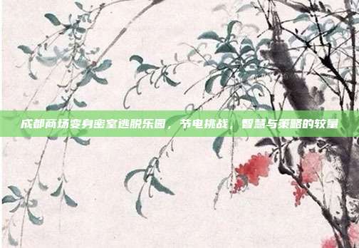 成都商场变身密室逃脱乐园,节电挑战,智慧与策略的较量