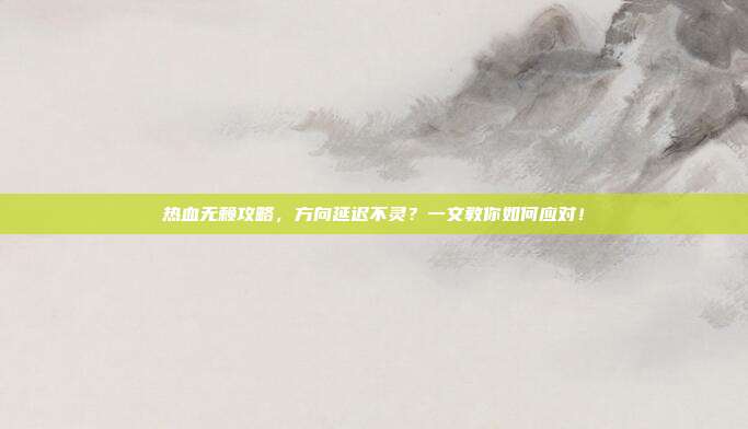 热血无赖攻略，方向延迟不灵？一文教你如何应对！