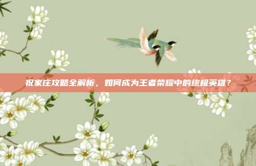 祝家庄攻略全解析,如何成为王者荣耀中的终极英雄?