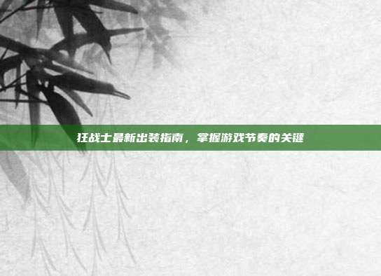 狂战士最新出装指南,掌握游戏节奏的关键