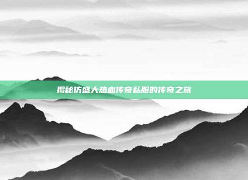 揭秘仿盛大热血传奇私服的传奇之旅
