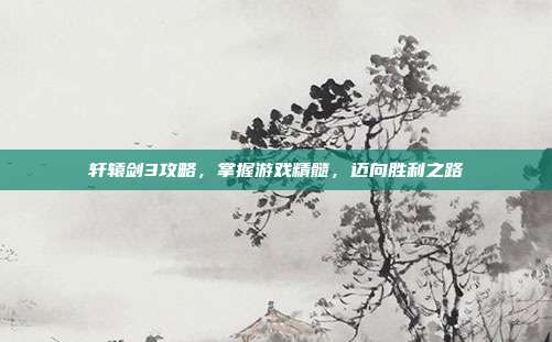 轩辕剑3攻略，掌握游戏精髓，迈向胜利之路