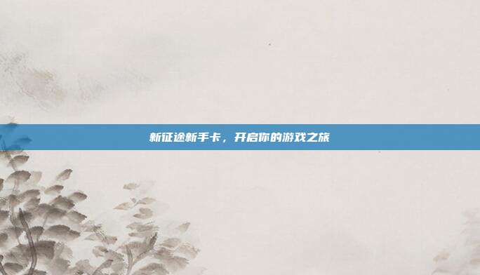 新征途新手卡,开启你的游戏之旅