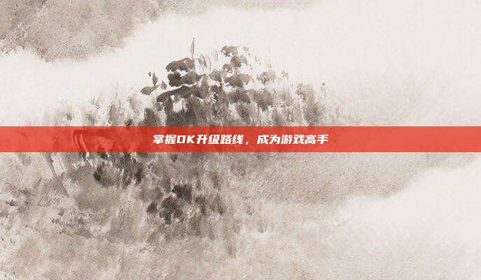掌握DK升级路线,成为游戏高手