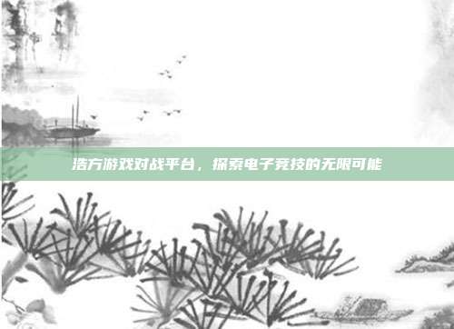 浩方游戏对战平台，探索电子竞技的无限可能