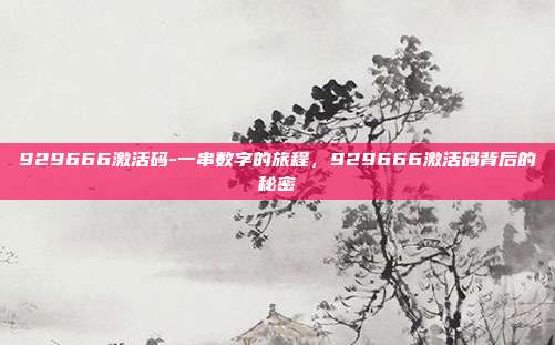 929666激活码-一串数字的旅程,929666激活码背后的秘密