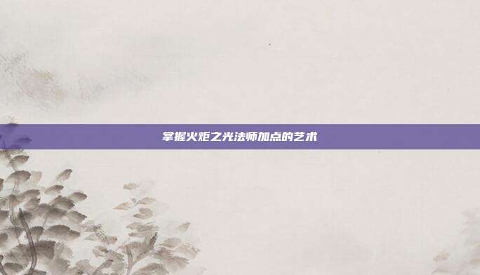 掌握火炬之光法师加点的艺术