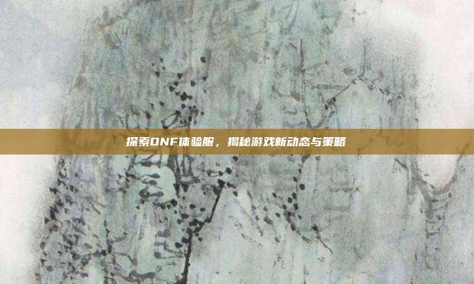 探索DNF体验服,揭秘游戏新动态与策略