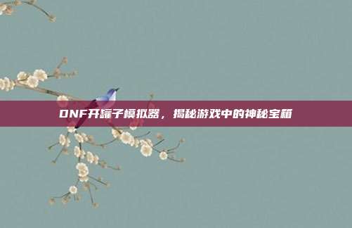 DNF开罐子模拟器,揭秘游戏中的神秘宝箱