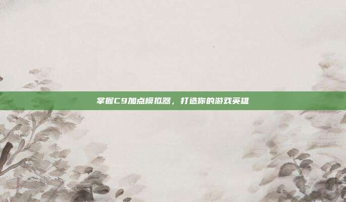 掌握C9加点模拟器,打造你的游戏英雄