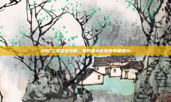 DNF兰总宝珠攻略,如何最大化你的装备潜力