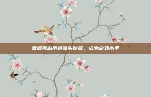 掌握孤岛危机弹头秘籍,成为游戏高手