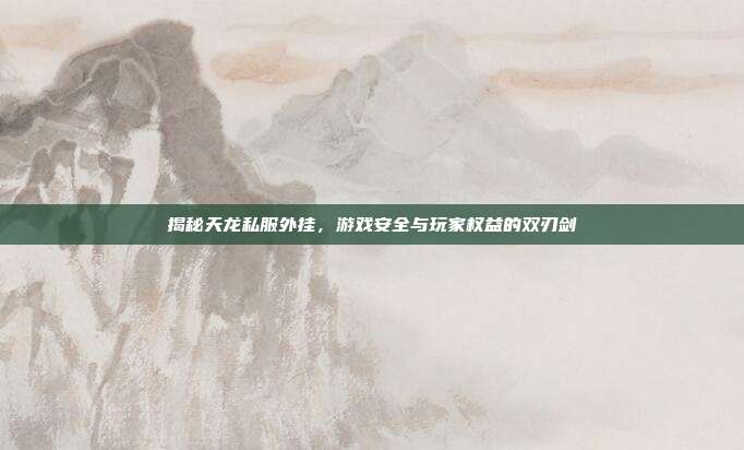 揭秘天龙私服外挂，游戏安全与玩家权益的双刃剑