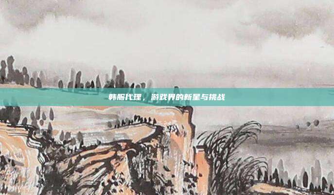 韩服代理,游戏界的新星与挑战