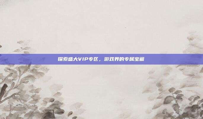 探索盛大VIP专区,游戏界的专属宝藏