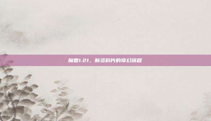 魔兽1.21,新资料片的奇幻旅程